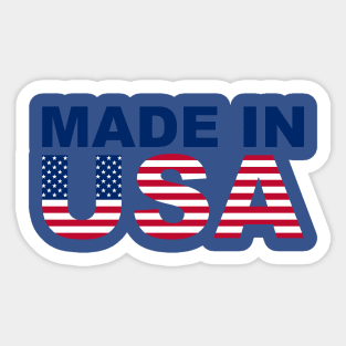 Made in USA text with USA flag Sticker